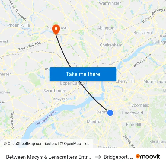 Between Macy's & Lenscrafters Entrances to Bridgeport, PA map