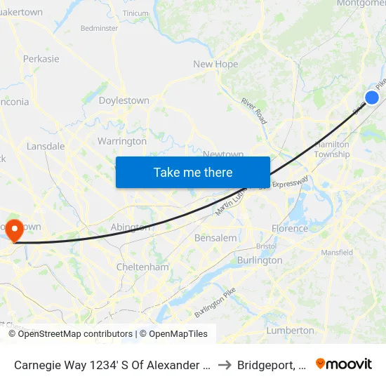 Carnegie Way 1234' S Of Alexander Rd. to Bridgeport, PA map