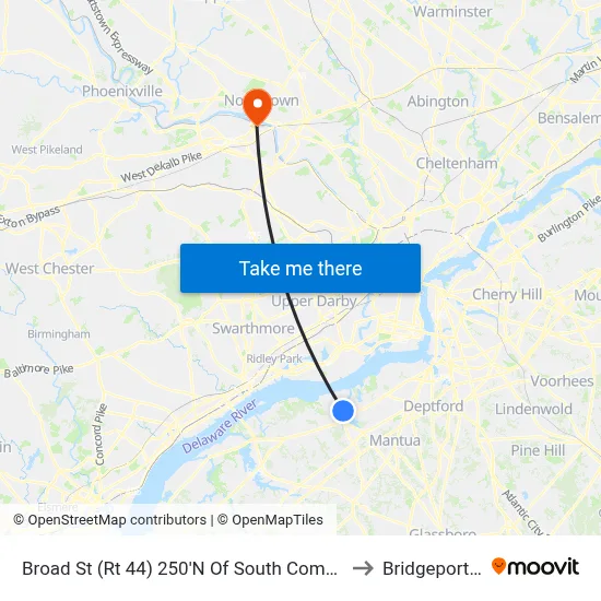 Broad St (Rt 44) 250'N Of South Commerce St to Bridgeport, PA map