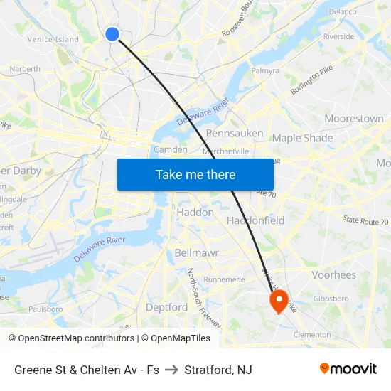 Greene St & Chelten Av - Fs to Stratford, NJ map