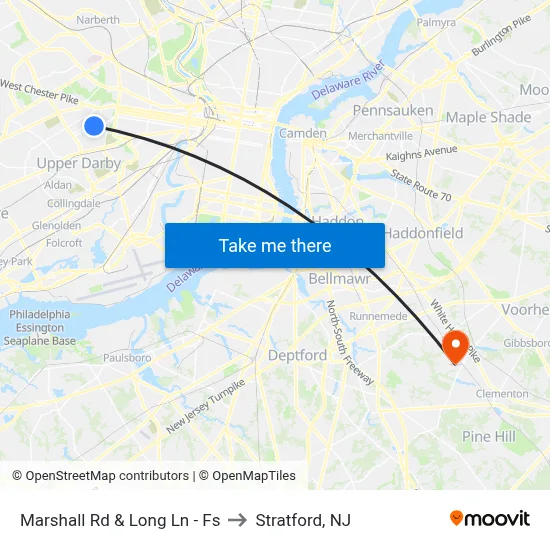 Marshall Rd & Long Ln - Fs to Stratford, NJ map