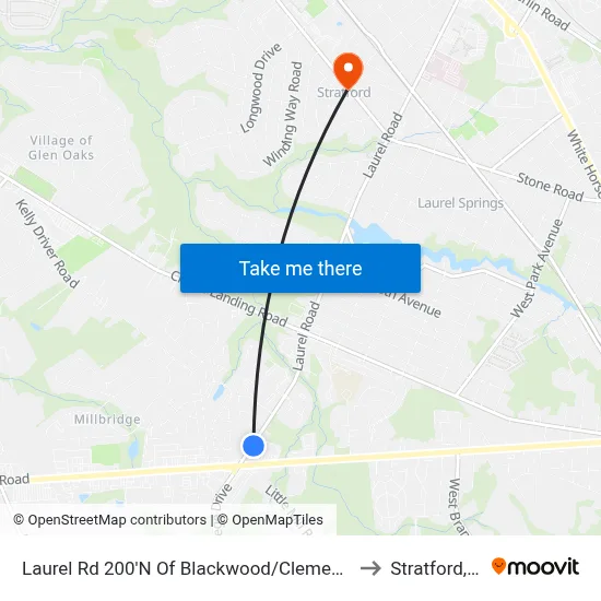 Laurel Rd 200'N Of Blackwood/Clementon Rd to Stratford, NJ map