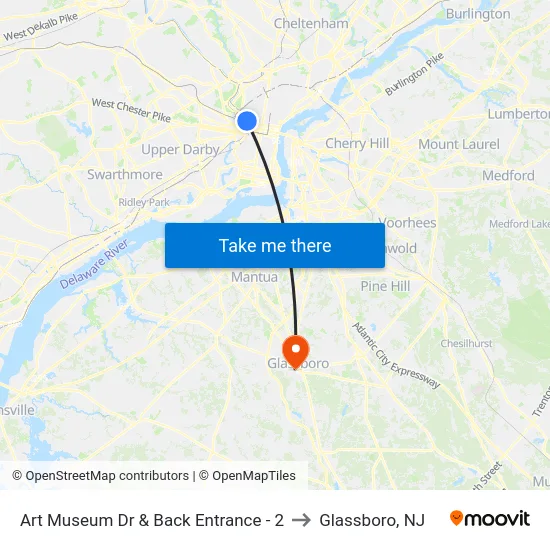 Art Museum Dr & Back Entrance - 2 to Glassboro, NJ map