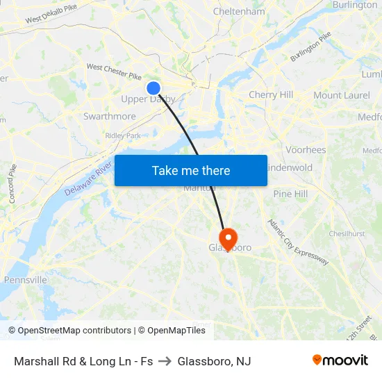 Marshall Rd & Long Ln - Fs to Glassboro, NJ map