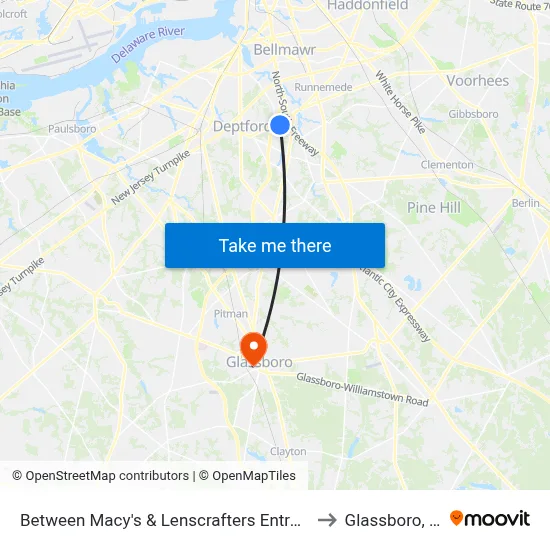 Between Macy's & Lenscrafters Entrances to Glassboro, NJ map
