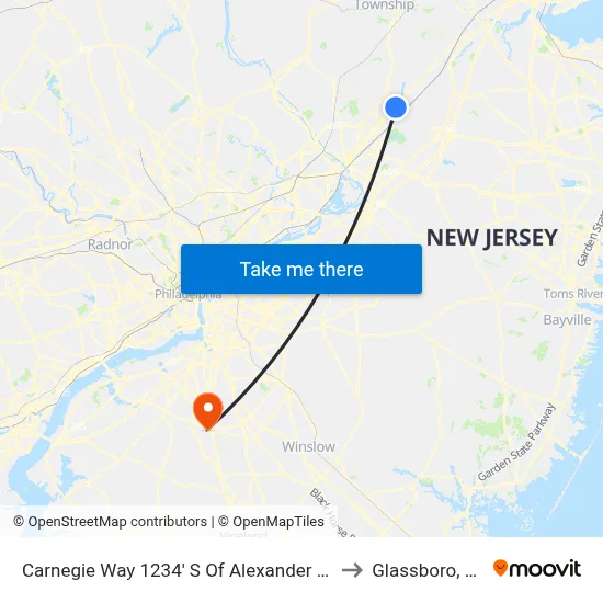 Carnegie Way 1234' S Of Alexander Rd. to Glassboro, NJ map