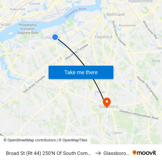 Broad St (Rt 44) 250'N Of South Commerce St to Glassboro, NJ map