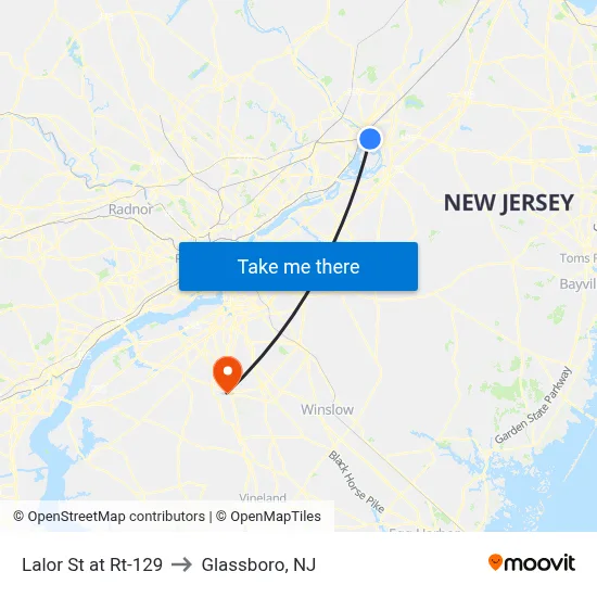 Lalor St at Rt-129 to Glassboro, NJ map