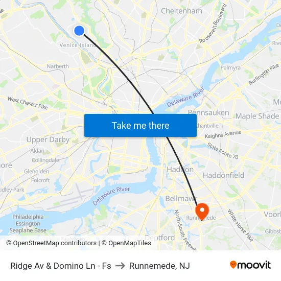 Ridge Av & Domino Ln - Fs to Runnemede, NJ map
