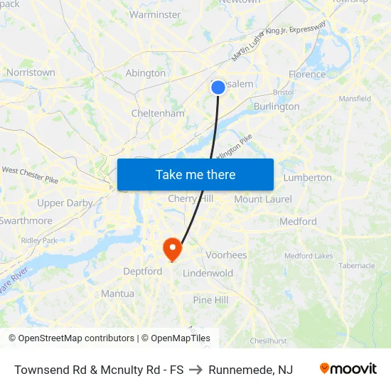 Townsend Rd & Mcnulty Rd - FS to Runnemede, NJ map
