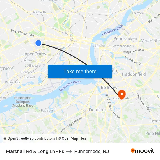 Marshall Rd & Long Ln - Fs to Runnemede, NJ map