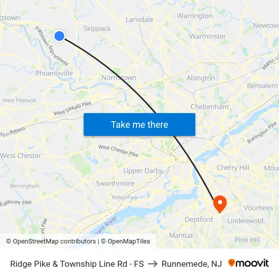Ridge Pike & Township Line Rd - FS to Runnemede, NJ map