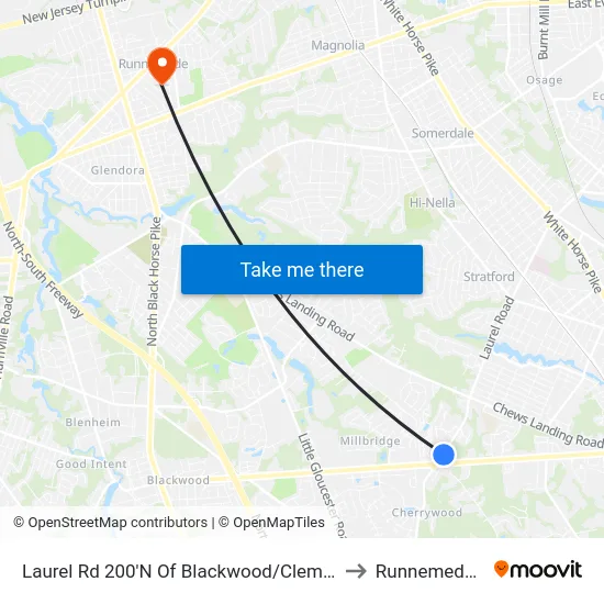 Laurel Rd 200'N Of Blackwood/Clementon Rd to Runnemede, NJ map