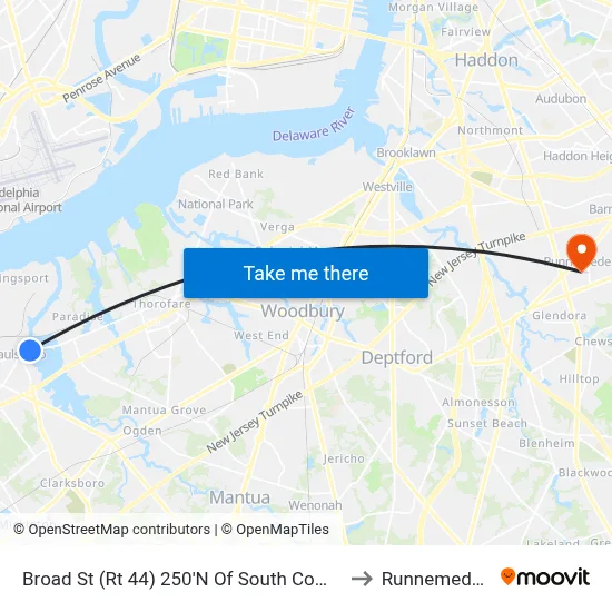 Broad St (Rt 44) 250'N Of South Commerce St to Runnemede, NJ map