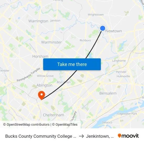 Bucks County Community College - 2 to Jenkintown, PA map