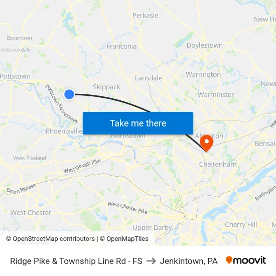 Ridge Pike & Township Line Rd - FS to Jenkintown, PA map
