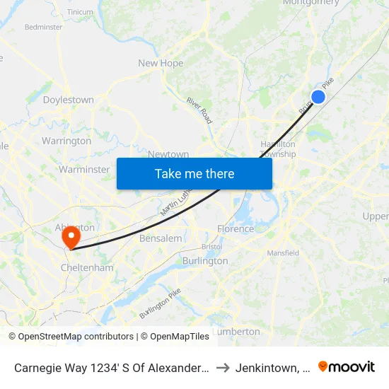 Carnegie Way 1234' S Of Alexander Rd. to Jenkintown, PA map
