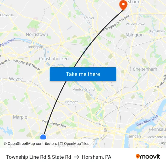 Township Line Rd & State Rd to Horsham, PA map