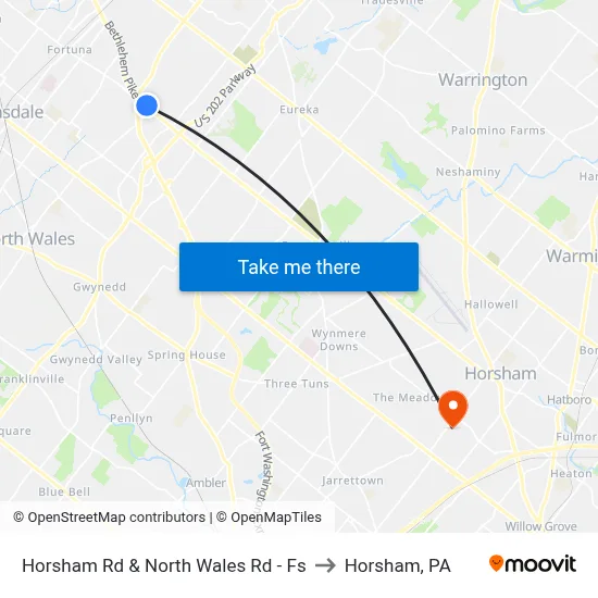 Horsham Rd & North Wales Rd - Fs to Horsham, PA map