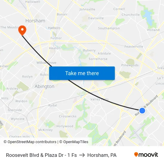 Roosevelt Blvd & Plaza Dr - 1 Fs to Horsham, PA map