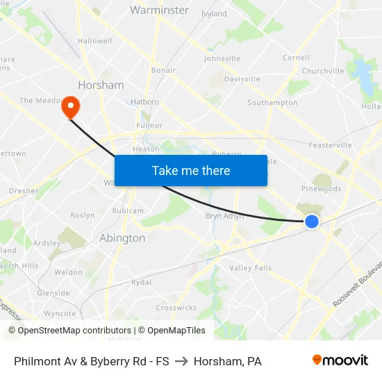 Philmont Av & Byberry Rd - FS to Horsham, PA map