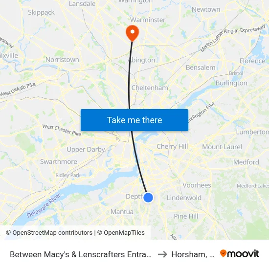 Between Macy's & Lenscrafters Entrances to Horsham, PA map