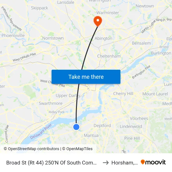 Broad St (Rt 44) 250'N Of South Commerce St to Horsham, PA map