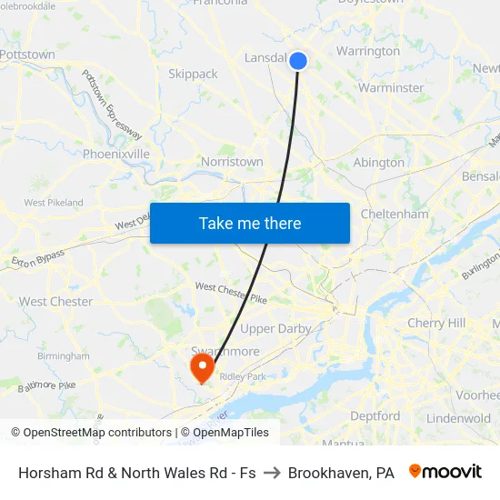Horsham Rd & North Wales Rd - Fs to Brookhaven, PA map