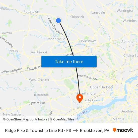 Ridge Pike & Township Line Rd - FS to Brookhaven, PA map