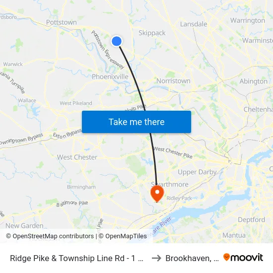 Ridge Pike & Township Line Rd - 1 Mbns to Brookhaven, PA map