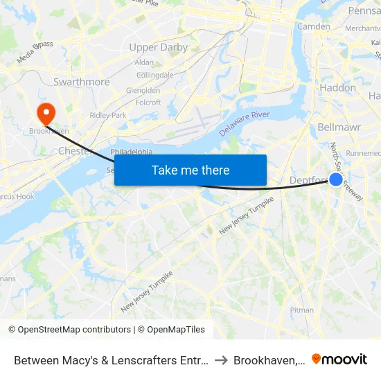 Between Macy's & Lenscrafters Entrances to Brookhaven, PA map