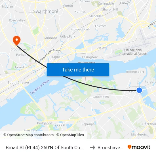 Broad St (Rt 44) 250'N Of South Commerce St to Brookhaven, PA map