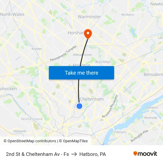 2nd St & Cheltenham Av - Fs to Hatboro, PA map