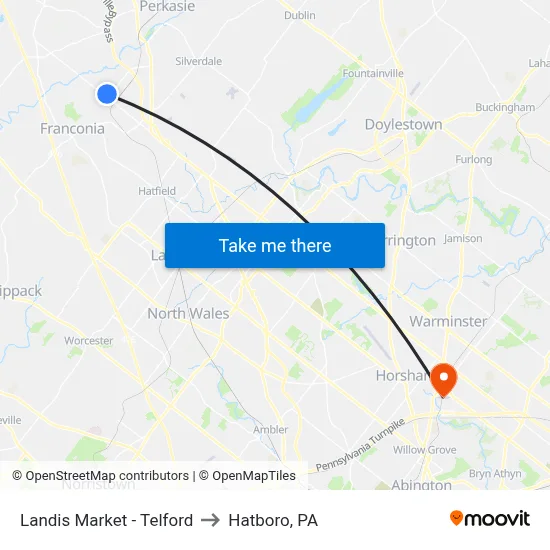 Landis Market - Telford to Hatboro, PA map