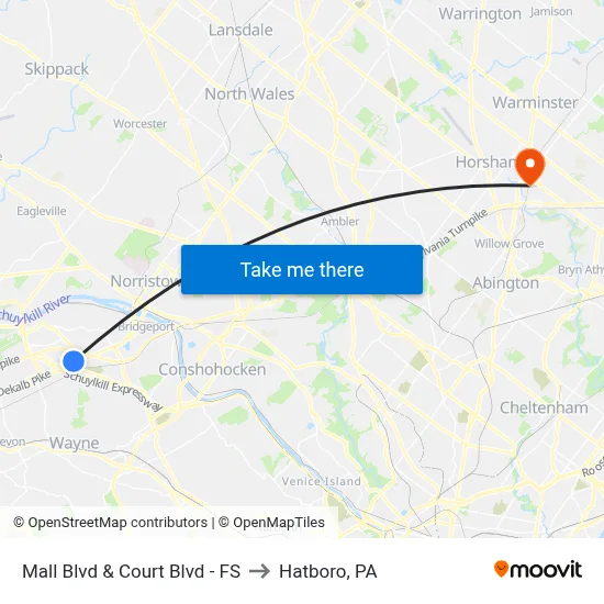 Mall Blvd & Court Blvd - FS to Hatboro, PA map