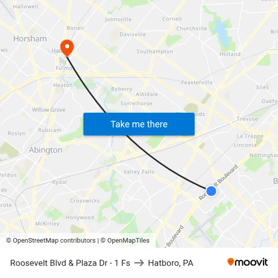 Roosevelt Blvd & Plaza Dr - 1 Fs to Hatboro, PA map