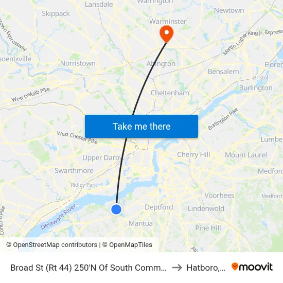 Broad St (Rt 44) 250'N Of South Commerce St to Hatboro, PA map