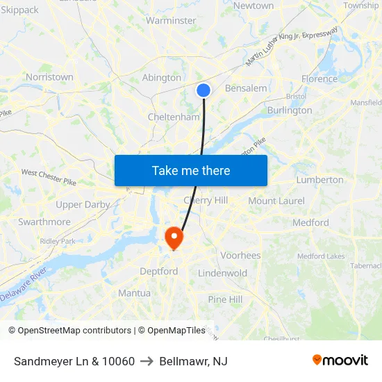 Sandmeyer Ln & 10060 to Bellmawr, NJ map