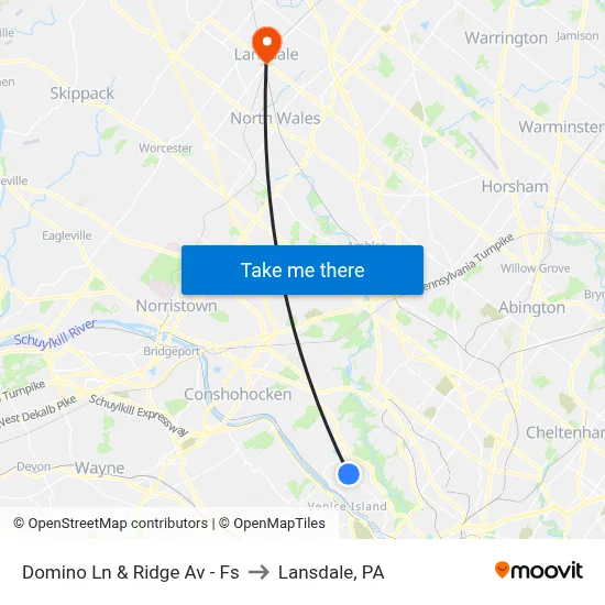 Domino Ln & Ridge Av - Fs to Lansdale, PA map
