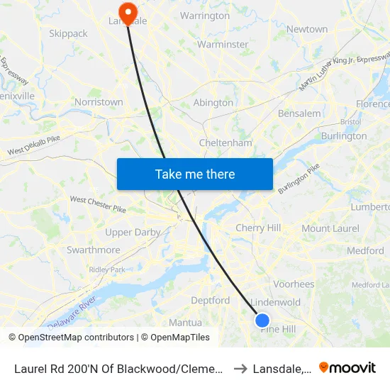 Laurel Rd 200'N Of Blackwood/Clementon Rd to Lansdale, PA map