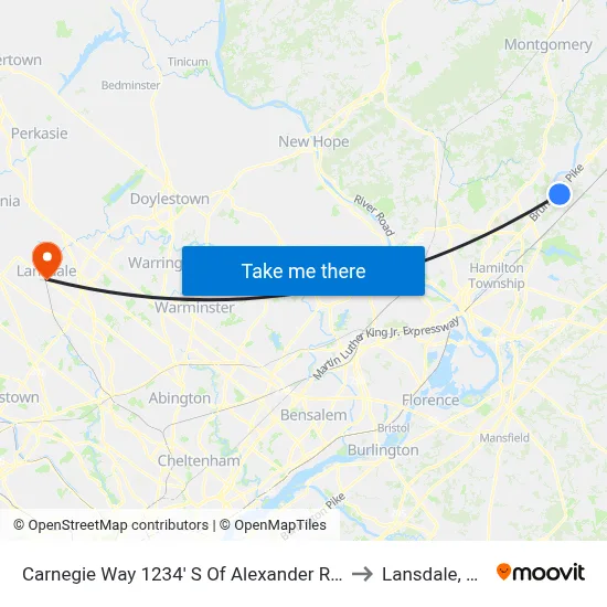 Carnegie Way 1234' S Of Alexander Rd. to Lansdale, PA map
