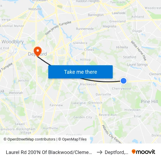 Laurel Rd 200'N Of Blackwood/Clementon Rd to Deptford, NJ map