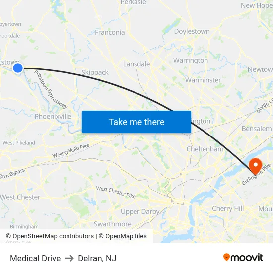 Medical Drive to Delran, NJ map
