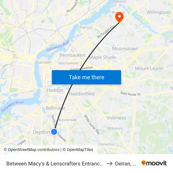 Between Macy's & Lenscrafters Entrances to Delran, NJ map