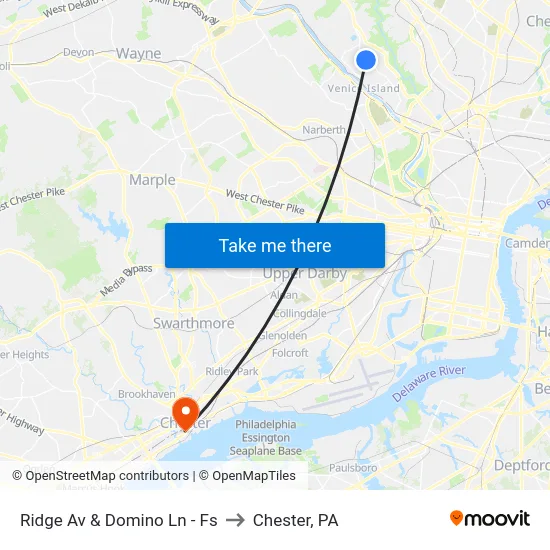 Ridge Av & Domino Ln - Fs to Chester, PA map