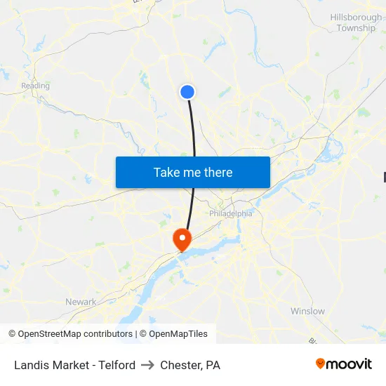 Landis Market - Telford to Chester, PA map
