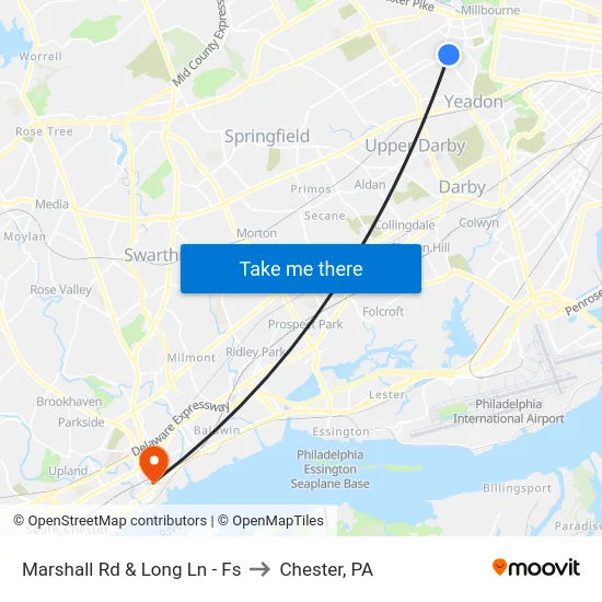 Marshall Rd & Long Ln - Fs to Chester, PA map