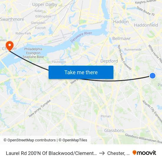 Laurel Rd 200'N Of Blackwood/Clementon Rd to Chester, PA map