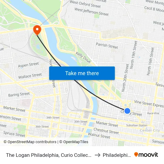 The Logan Philadelphia, Curio Collection by Hilton to Philadelphia Zoo map