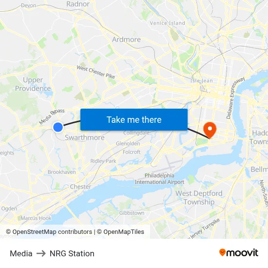 Media to NRG Station map